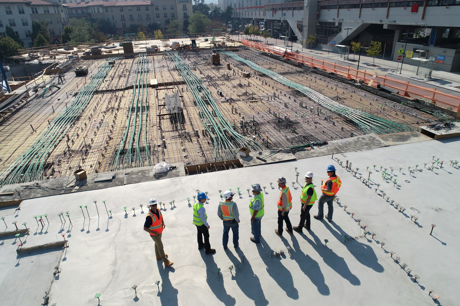 Temporary works and formwork supporting a concrete slab pour